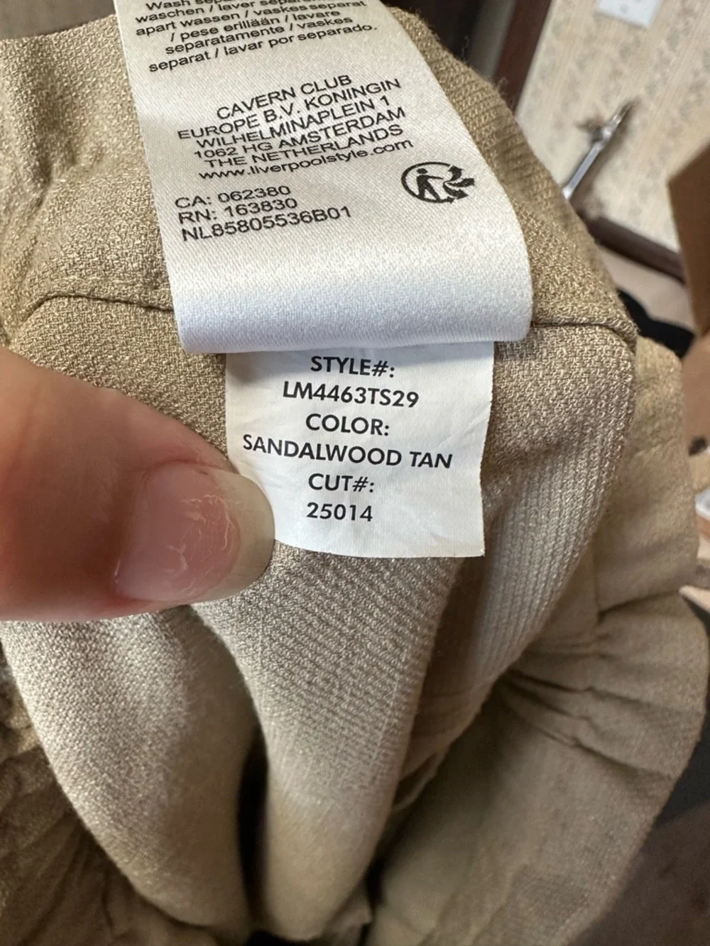 Liverpool Pull On Tie Waist Wide Leg Ankle Crop Pants Sandalwood Tan Medium - Picture 8 of 8